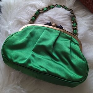 100% Silk J. Crew Emerald Clutch